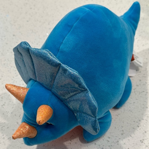 Triceratops Puffyfluff Color Blue Plushy Dinosaur 11” New - Picture 9 of 15